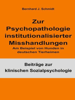 cover image of Zur Psychopathologie institutionalisierter Misshandlungen